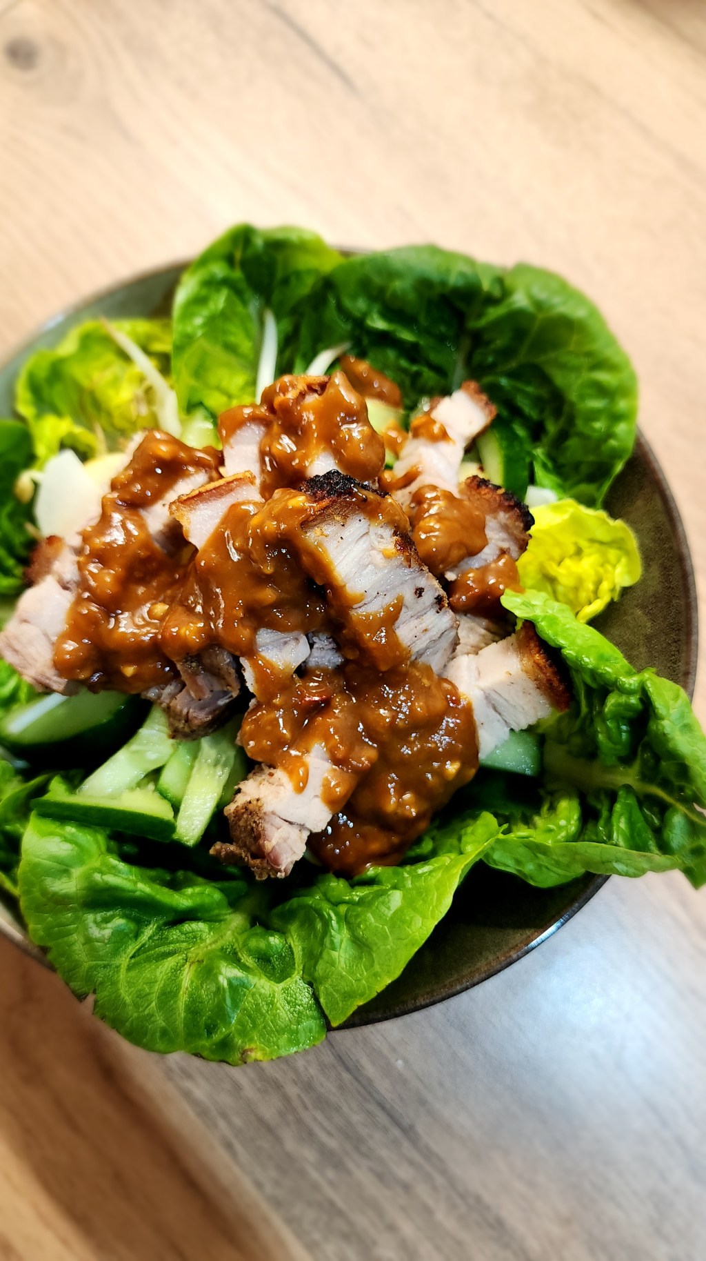 Pork crackling with Viet salad